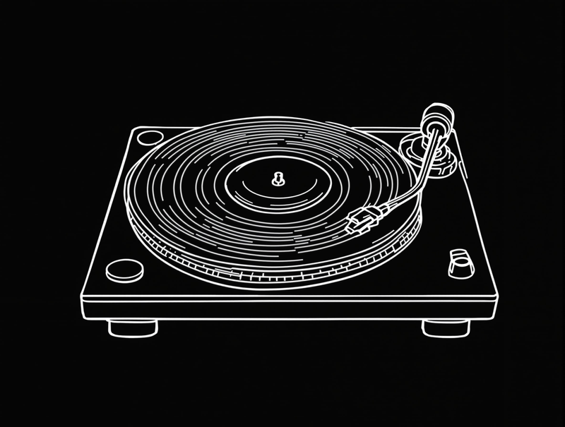 Vinyl turntable illustration
